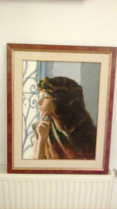 Painting titled "laila" by Ahmed Malaab, Original Artwork, Oil