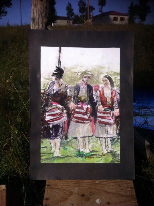 Painting titled "Karadeniz Kadınları" by Ahmet Balci, Original Artwork