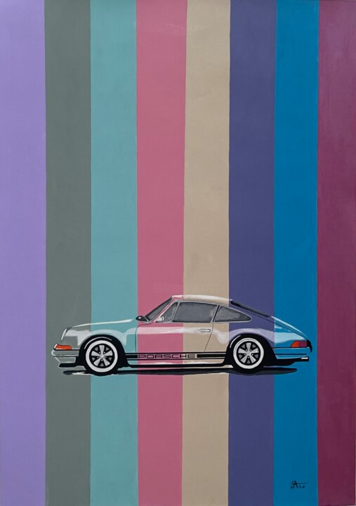 Schilderij getiteld "Porshe 911" door Ahs, Origineel Kunstwerk, Acryl