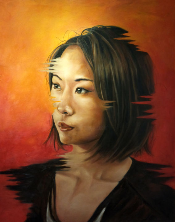 Painting titled "Portrait of Chinese…" by Pun Kin Wong, Original Artwork, Oil