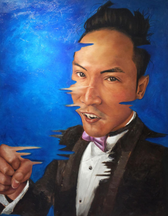 Painting titled "Portrait of Chinese…" by Pun Kin Wong, Original Artwork, Oil
