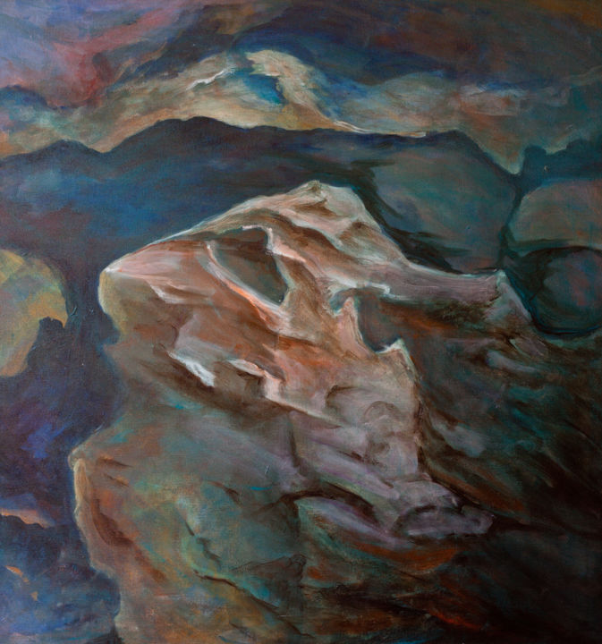 Painting titled "Walnut Canyon #2" by Linda Armstrong, Original Art, Acrylic