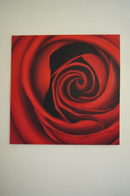 Painting titled "La Rose" by Aida Sadri, Original Artwork