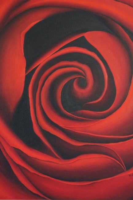 Painting titled "La Rose 2" by Aida Sadri, Original Artwork