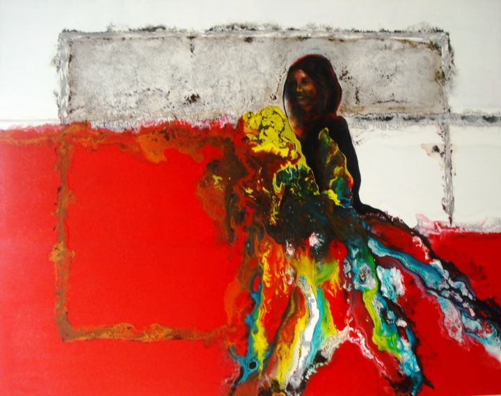 Pintura intitulada "a-mulher-e-seu-mant…" por Aidê Zorek, Obras de arte originais