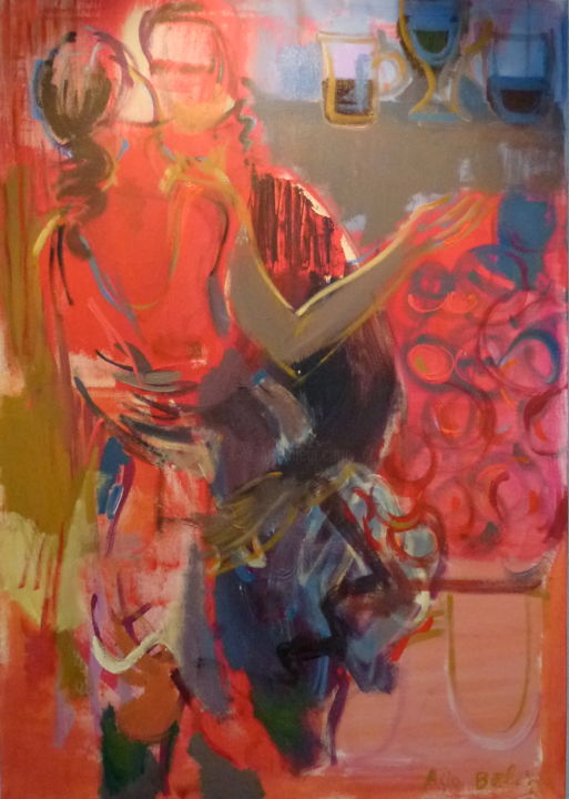 Картина под названием "Tango" - Aija Balina, Подлинное произведение искусства, Акрил