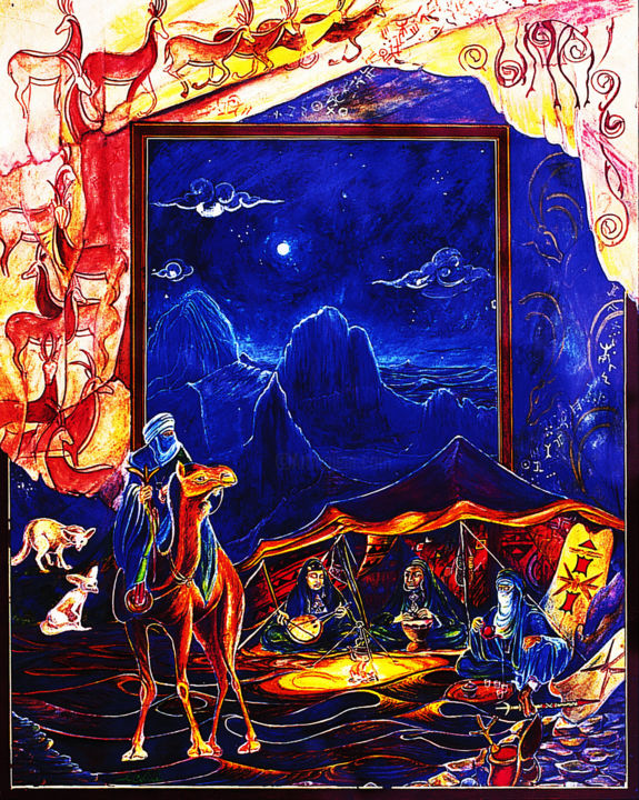 Malarstwo zatytułowany „2-aili-sadek-veille…” autorstwa Sadek Aïli, Oryginalna praca