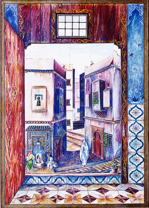 Malerei mit dem Titel "aili-sadek-casbah-1…" von Sadek Aïli, Original-Kunstwerk