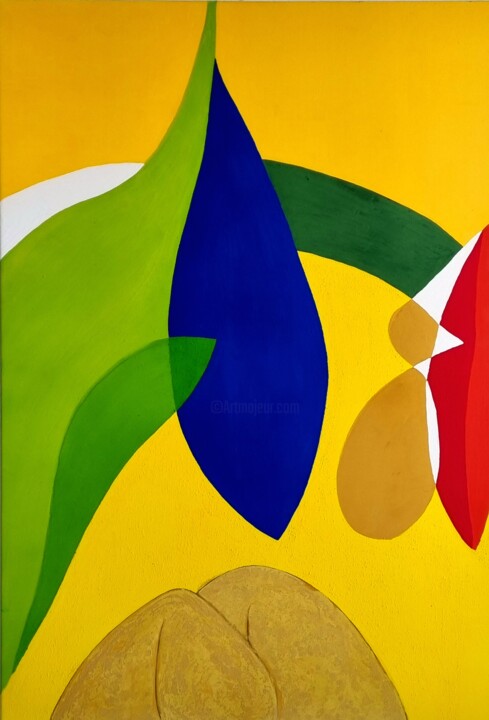 Pintura titulada "HOJA" por Aima Martín, Obra de arte original, Pigmentos Montado en Bastidor de camilla de madera