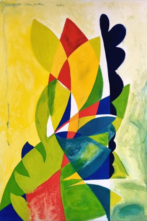 Pintura titulada "La perenne alegría…" por Aima Martín, Obra de arte original, Pigmentos Montado en Bastidor de camilla de m…