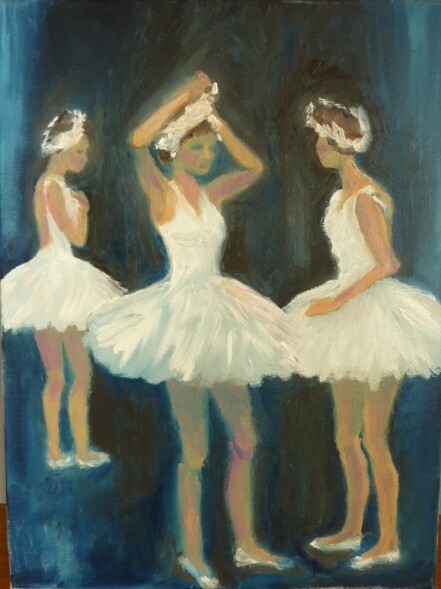 Peinture intitulée "Ballerinas,2010" par Aimee-Josephine, Œuvre d'art originale, Huile