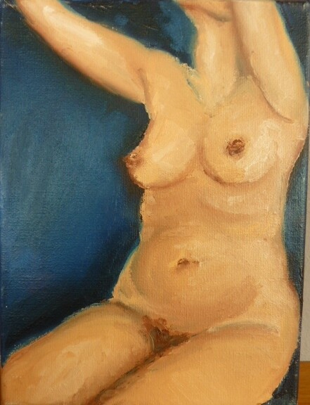Painting titled "Akt Studie,2009" by Aimee-Josephine, Original Artwork, Oil