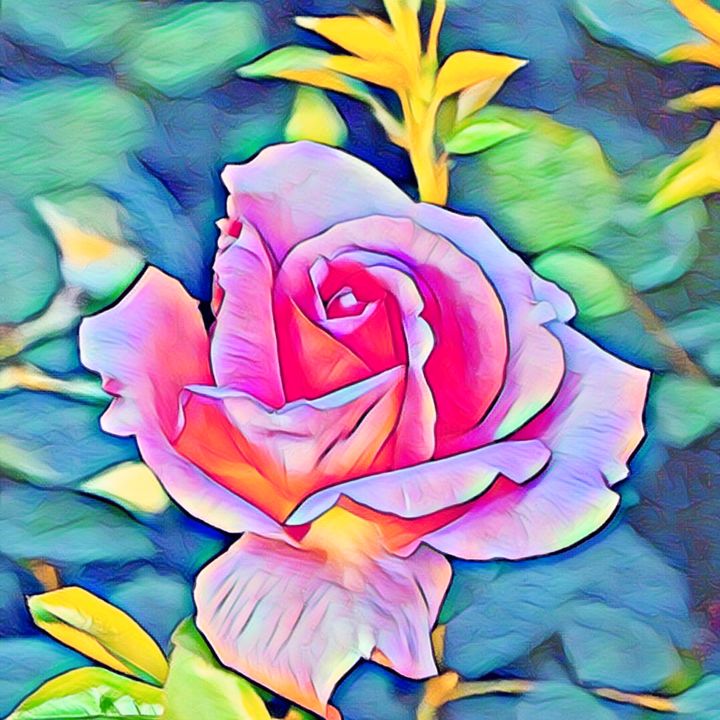 Arts numériques intitulée "Rose Rose" par Aimie Cros, Œuvre d'art originale, Acrylique
