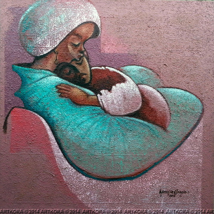 Painting titled "Affection II" by Aimufia Osagie Rafael, Original Artwork, Oil