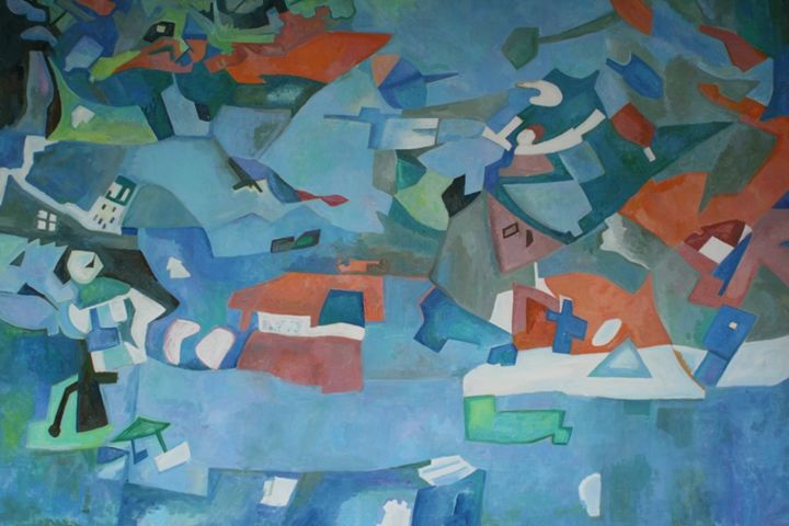 Peinture intitulée "Conection of time" par Ainagul Isaeva, Œuvre d'art originale, Autre