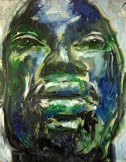 Painting titled "Head" by Aina Ciceniene, Original Artwork, Oil