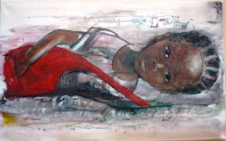 Malerei mit dem Titel "Little Thief" von Aina Ciceniene, Original-Kunstwerk, Öl