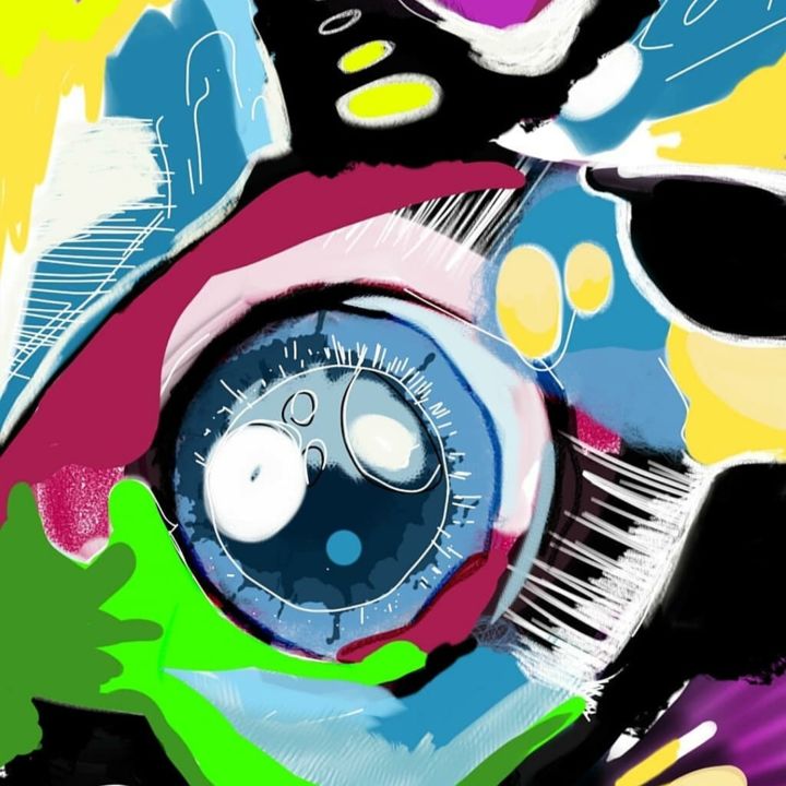 Malerei mit dem Titel "Eyes" von Aintgot Soul, Original-Kunstwerk, Tinte