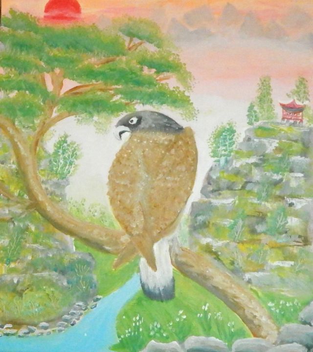 Картина под названием "Одинокий орел" - Анатолий Прохоров, Подлинное произведение искусства, Масло