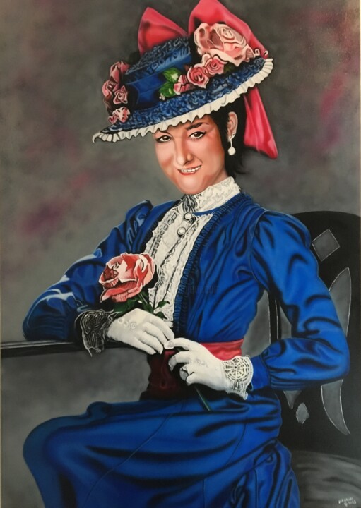 Painting titled "Vrouw op haar victo…" by Airbrush Art Tp, Original Artwork, Airbrush