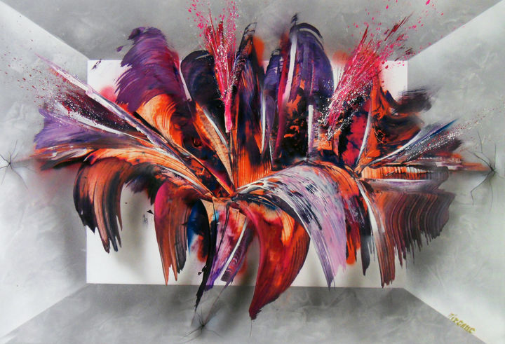 Painting titled ""L'envie" - Bombes…" by Airgone, Original Artwork, Acrylic