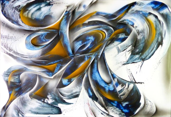 Pintura titulada "Aggro - Tableau abs…" por Airgone, Obra de arte original, Pintura al aerosol