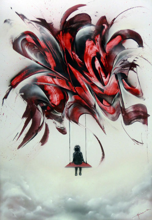Peinture intitulée "Rêve lucide - Bombe…" par Airgone, Œuvre d'art originale, Bombe aérosol
