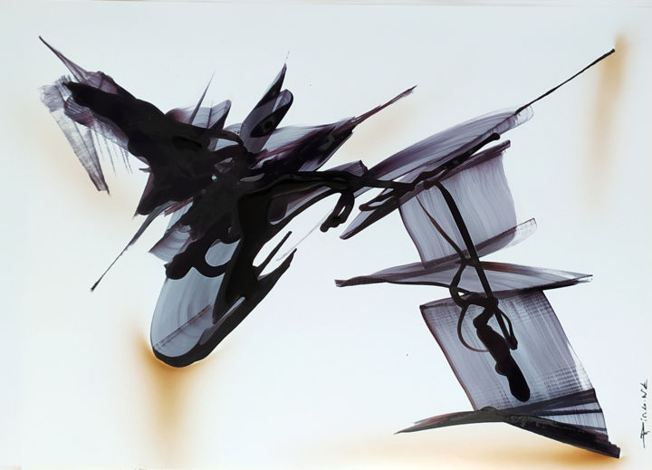 Рисунок под названием "Sans filtre 47 - Ai…" - Airgone, Подлинное произведение искусства, Чернила