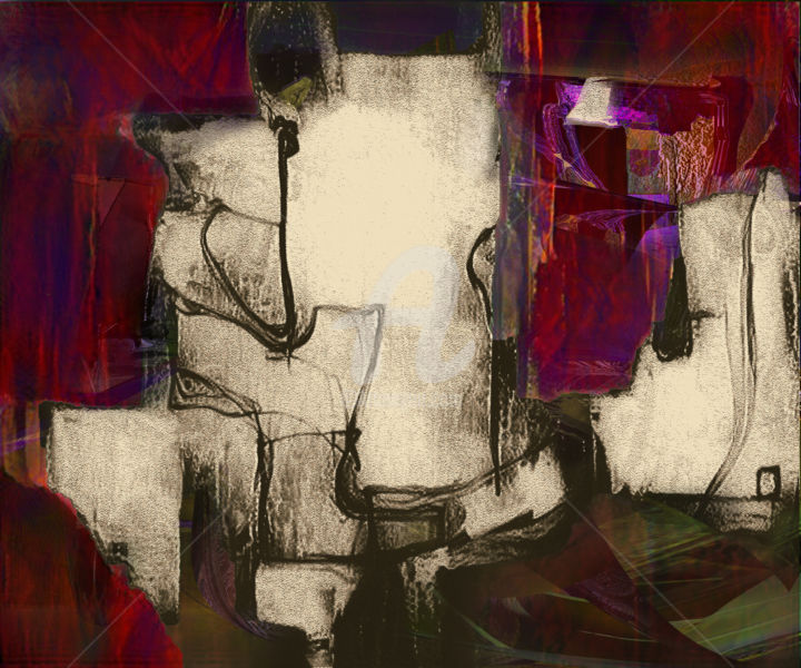 Artes digitais intitulada "Clouds in Red Dreams" por Airton Sobreira, Obras de arte originais, Pintura digital