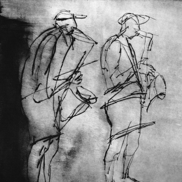 Drawing titled "Christmas Eve in Do…" by Zoja Trofimiuk, Original Art,