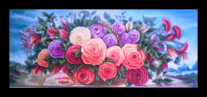 Dessin intitulée "الورد هو الورد" par Hocine Aissa, Œuvre d'art originale, Autre