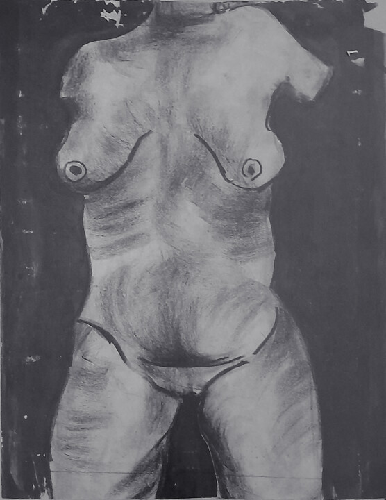 Dessin intitulée "Corpo in bianco e n…" par Aistide Gattavecchia, Œuvre d'art originale, Fusain Monté sur Carton