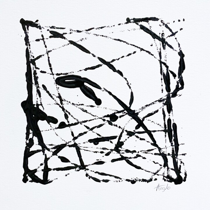 Картина под названием "Líneas Temporales 2" - Aitor Angulo, Подлинное произведение искусства, Акрил