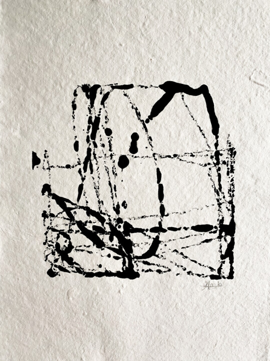 Картина под названием "Líneas temporales 8" - Aitor Angulo, Подлинное произведение искусства, Акрил