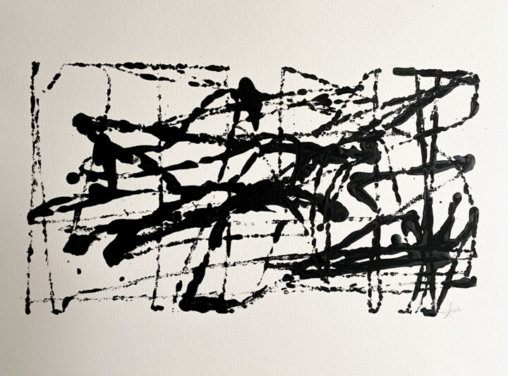 Картина под названием "Líneas temporales 10" - Aitor Angulo, Подлинное произведение искусства, Акрил
