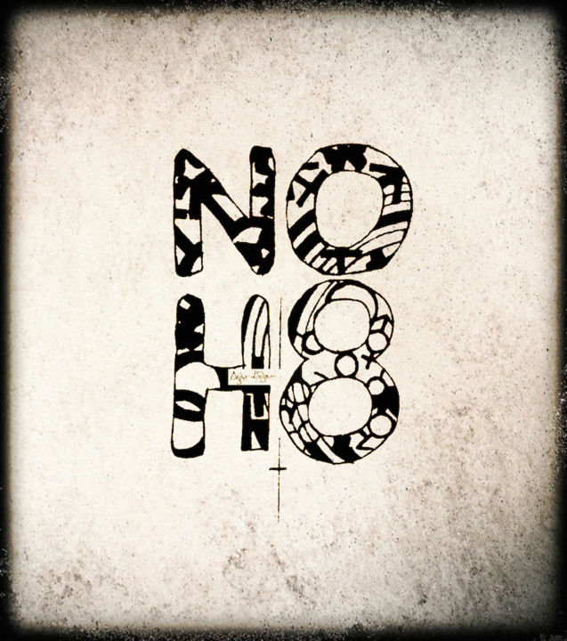 Drawing titled "“NO H8” Jax’ Tattoo…" by Ajax Edgar, Original Artwork