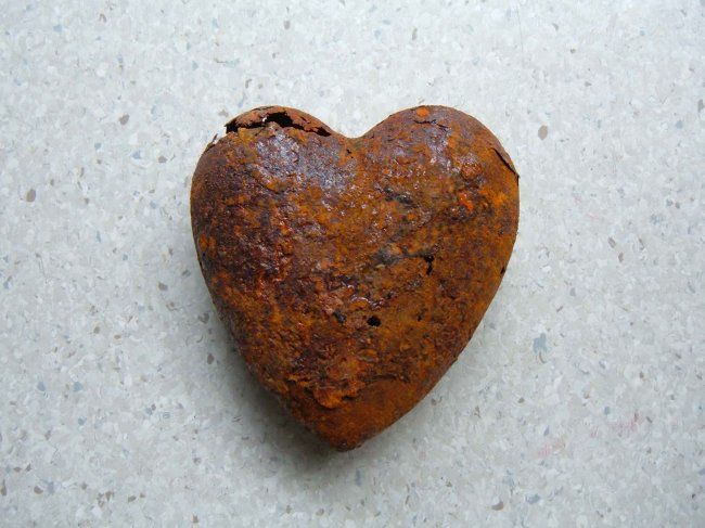 Sculpture titled "Beaten Steel Heart" by Alistair Ian Jelks, Original Artwork, Metals