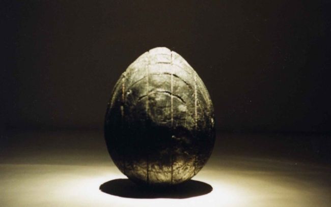 Sculpture titled "Wooden Egg" by Alistair Ian Jelks, Original Artwork