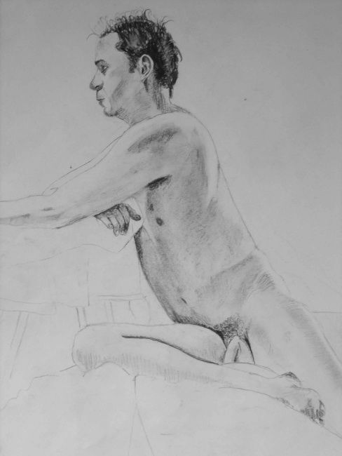 图画 标题为“nude male figure” 由Alistair Ian Jelks, 原创艺术品, 其他