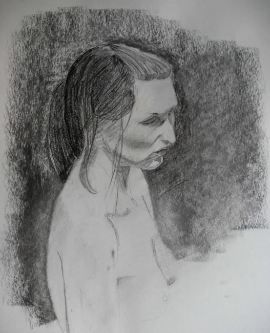 Drawing titled "young female" by Alistair Ian Jelks, Original Artwork, Other