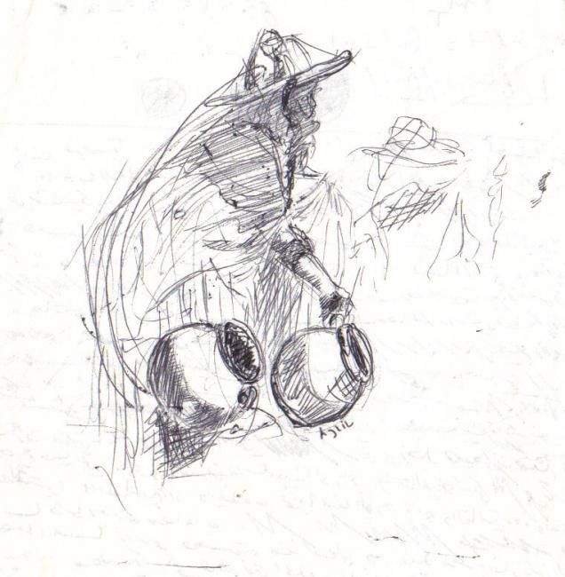 Drawing titled "femme du nord" by Ajlil, Original Artwork, Other