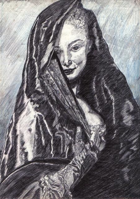 Drawing titled "femme" by Ajlil, Original Artwork