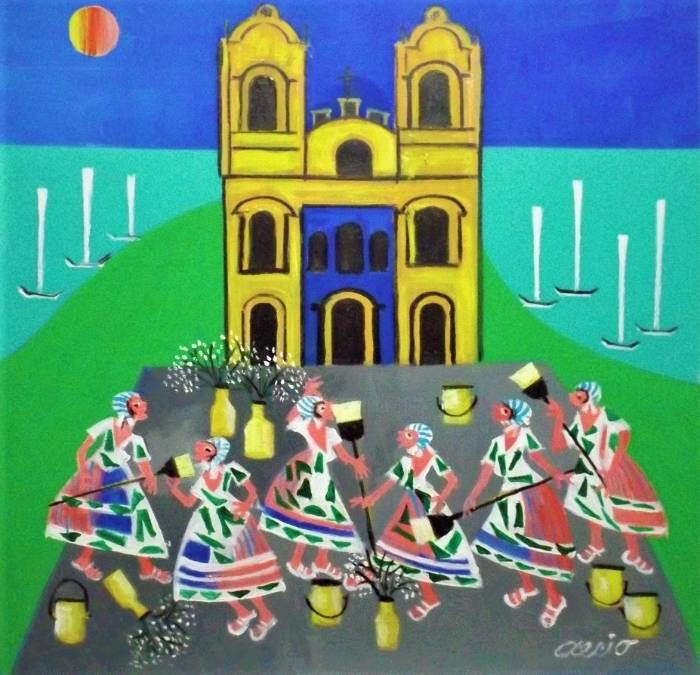 Pittura intitolato "aecio-artista-naif-…" da Aecio Andrade, Opera d'arte originale