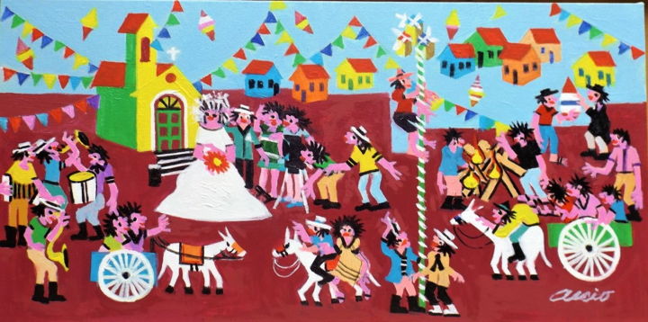 Pintura intitulada "aecio-tema-festa-ju…" por Aecio Andrade, Obras de arte originais