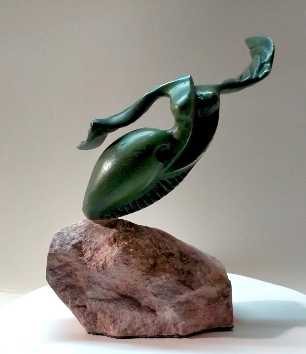 Sculpture titled "Angelica" by Aramis Justiz Perera, Original Artwork, Bronze