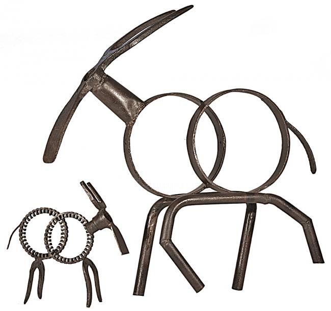 Sculpture titled "petit et adulte ant…" by Albert Jacqueline Visage, Original Artwork, Metals