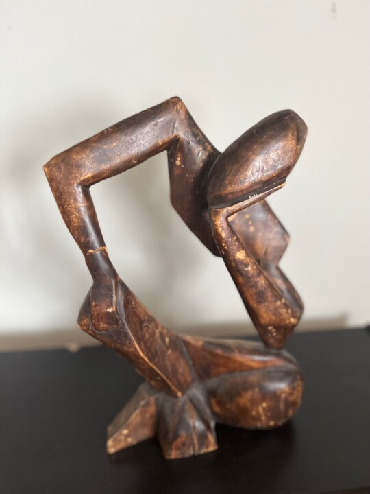 Sculpture titled "homme" by Akanni Art, Original Artwork, Wood