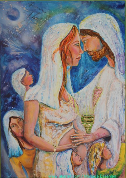 Ζωγραφική με τίτλο "mariage-essenien.jpg" από Akara Péala, Αυθεντικά έργα τέχνης