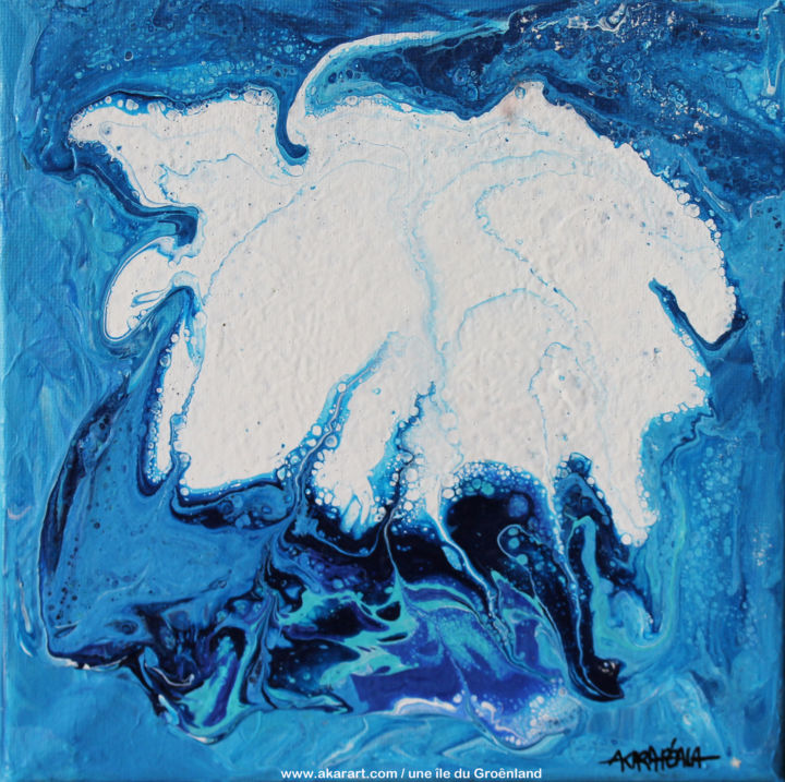 Painting titled "Une île du Groënland" by Akara Péala, Original Artwork