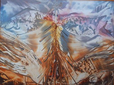 Peinture intitulée "L'Ange de l' Himmal…" par Akara Péala, Œuvre d'art originale